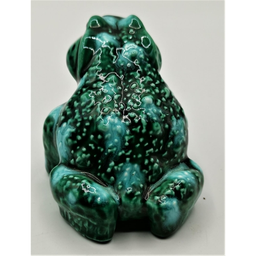 1328 - MAJOLICA 6cm GREEN FROG (Unmarked)