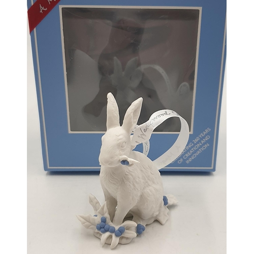 1356 - WEDGWOOD JASPER WARE CHRISTMAS TREE DECORATION MODELLED AS A BUNNY RABBIT  (Original Box)