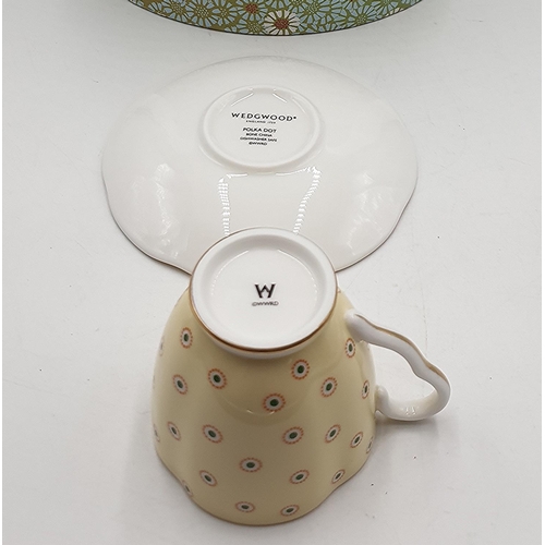 1362 - WEDGWOOD CHINA COFFEE CUP & SAUCER IN THE POLKA DOT DESIGN (Original Box)