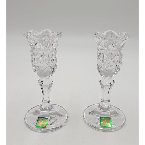 1375 - WATERFORD CRYSTAL For MARQUIS 15cm CANDLESTICKS