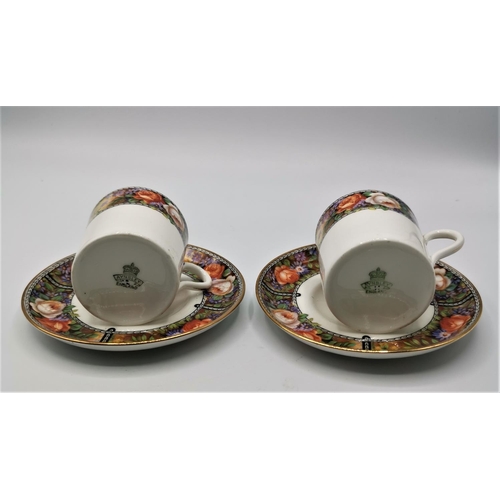 24 - AYNSLEY CHINA COFFEE CANS & SAUCERS (2)