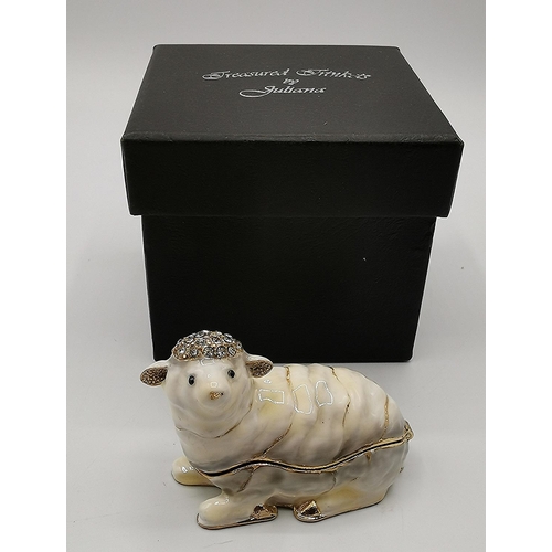 591 - TREASURED TRINKETS BY JULIANNIA TRINKET BOX IN FORM OF A SHEEP (Original Box)