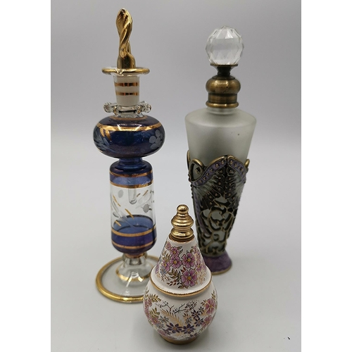 603 - GLASS PERFUME BOTTLES (3)