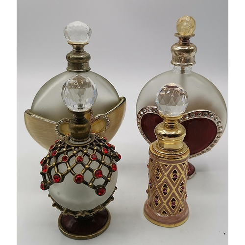 604 - GLASS PERFUME BOTTLES (4)