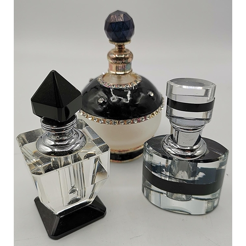 605 - GLASS PERFUME BOTTLES (3)