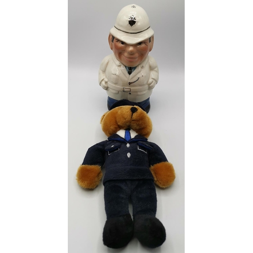 607 - ZIMBA CRAFT CERAMIC POLICEMAN MONEY BOX  & POLICEMAN TEDDY