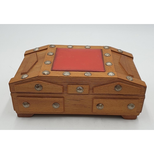 619 - WOODEN JEWELLERY BOX