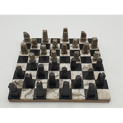 630 - MARBLE CHESS BOARD And PIECES