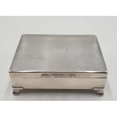 633 - SILVER PLATED 10.5cm x 9cm CIGARETTE BOX