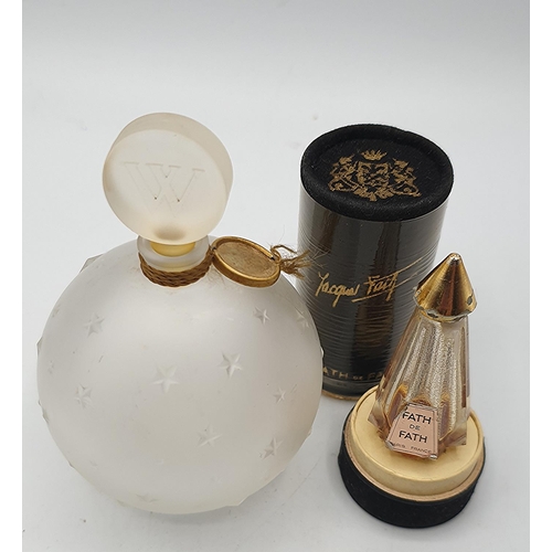 741 - WORTH JE REVIENS FROSTED STAR PERFUME BOTTLE Plus JAQUES FATH PERFUME BOTTLE (Boxed)