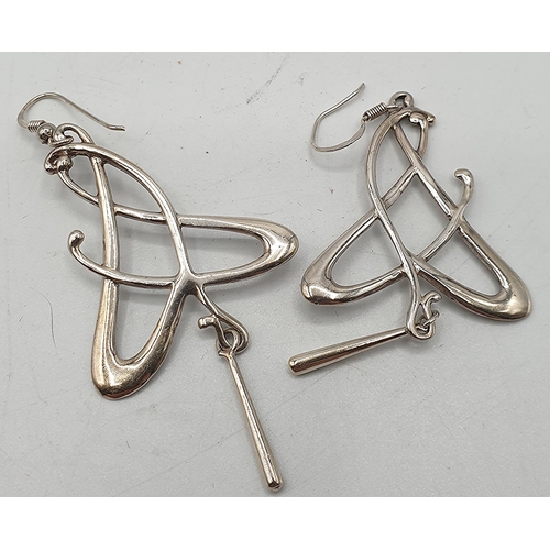 747 - PRESENTED AS A PAIR OF SILVER (925) ART NOUVEAU EARRINGS (Total Weight 8.46 Grams)