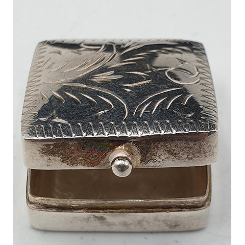 75A - PRESENTED AS A Miniature SILVER (Hallmarked) HINGED LIDDED BOX (Total Weight 6.1 Grams)