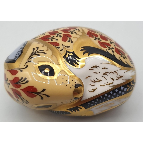 772 - ROYAL CROWN DERBY CHINA 6.5 x 3cm PAPERWEIGHT MODELLED AS A FIELD MOUSE (Silver Stopper)