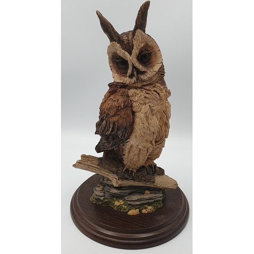 804 - COUNTRY ARTISTS 23.7cm MODEL OF A LONG EARRED OWL ON PLYNTH