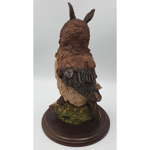 804 - COUNTRY ARTISTS 23.7cm MODEL OF A LONG EARRED OWL ON PLYNTH