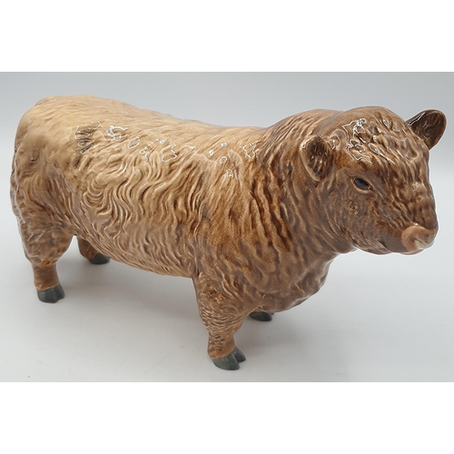 811 - BESWICK 11.9cm MODEL OF A GALLOWAY BULL --SILVER DUNN Model No 1746C 1962/69 (Fawn/Brown Gloss Colou... 