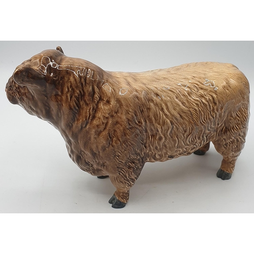 811 - BESWICK 11.9cm MODEL OF A GALLOWAY BULL --SILVER DUNN Model No 1746C 1962/69 (Fawn/Brown Gloss Colou... 