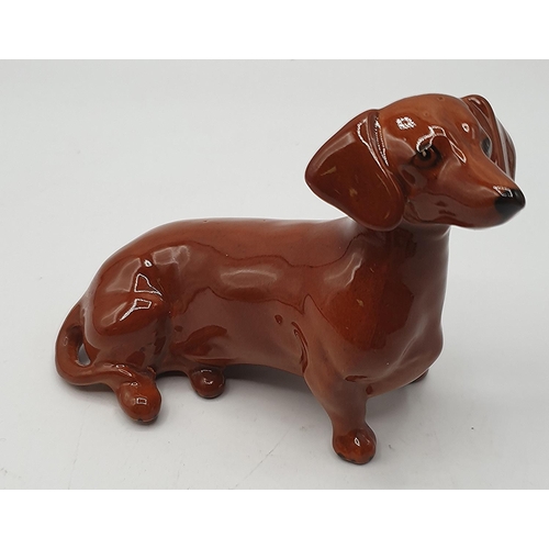 816 - BESWICK 7cm MODEL OF A DACHSHUND (Seated) Model No 1460 1956/90 (Tan Gloss Colourway) Designed By Mr... 