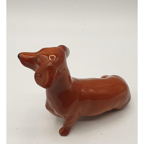 816 - BESWICK 7cm MODEL OF A DACHSHUND (Seated) Model No 1460 1956/90 (Tan Gloss Colourway) Designed By Mr... 