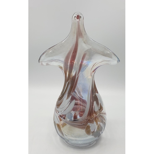 829 - COLOURED GLASS 22cm LILY VASE