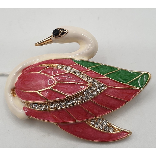 837 - ENAMEL SWAN BROOCH