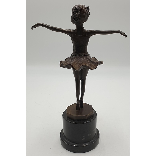 843 - BRONZE Large FIGURINE OF A BALERINA MOUNTED ON A MARBLE BASE  (30cm).
(Please Note This Lot WILL NOT... 