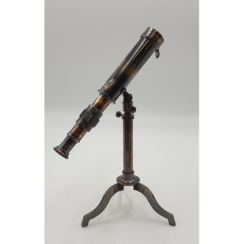 848 - BRASS TELESCOPE ON STAND