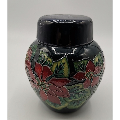 855 - MOORCROFT 11cm GINGER JAR And COVER (Red Dot)  2002