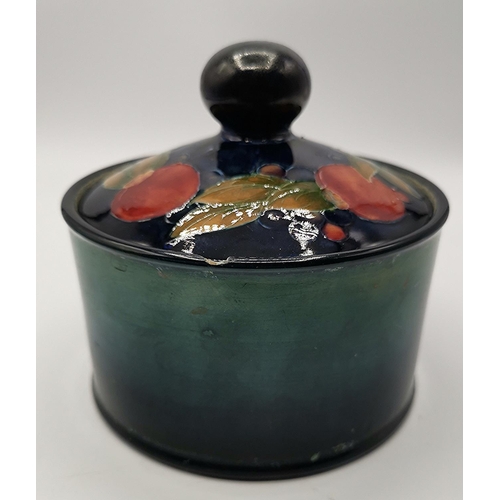 859 - MOORCROFT 13cm LIDDED BOWL (Chipped) W.M.