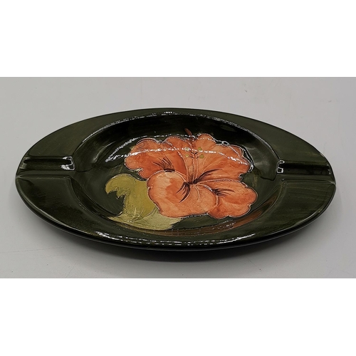 877 - MOORCROFT 16cm x 9cm OVAL ASHTRAY