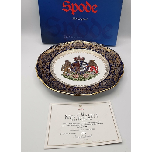 883 - SPODE CHINA PLATE 'THE QUEEN MOTHER 100TH BIRTHDAY COLLECTION' (Limited Edition Of 2000 This One Bei... 