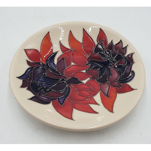 902 - MOORCROFT 11.5cm Dia COASTER (Shape 780/4) IN THE RUBY RED DESIGN Designed By Emma Bossons.  R.R.P. ... 