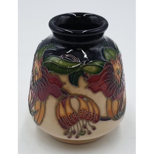 909 - MOORCROFT 7.5cm VASE (Shape No 198/3)  IN THE ANNA LILY DESIGN By Designer Nicola Slaney.R.R.P. £235... 