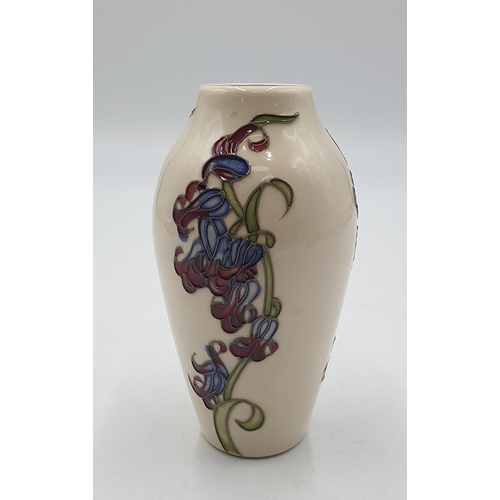 910 - MOORCROFT 12.5cm VASE (Shape No 200/5) IN THE BLUEBELL HARMONY DESIGN  R.R.P. £95.00.
(The Design fe... 