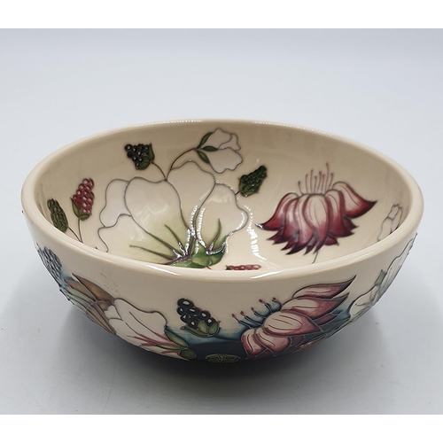 911 - MOORCROFT 15cm Dia BOWL (Shape 711/6) IN THE BRAMBLE REVISITED DESIGN By  Designer By Alicia Amison.... 