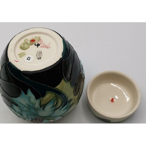 921 - MOORCROFT 11cm GINGER JAR And COVER (Red Dot)