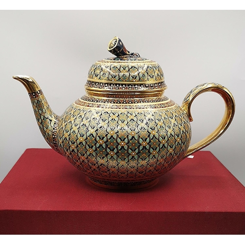 95 - JAI GOLD DESIGN TEAPOT IN SILK BOX