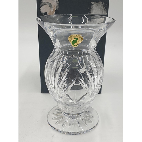 953 - WATERFORD CRYSTAL 15cm FOOTED VASE IN THE MARCELLA DESIGN (Original Box)