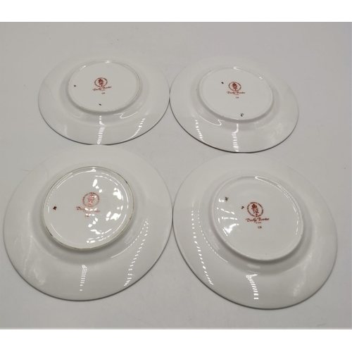 972 - ROYAL CROWN DERBY CHINA 16cm Dia PLATES (4) IN THE DERBY BORDER DESIGN