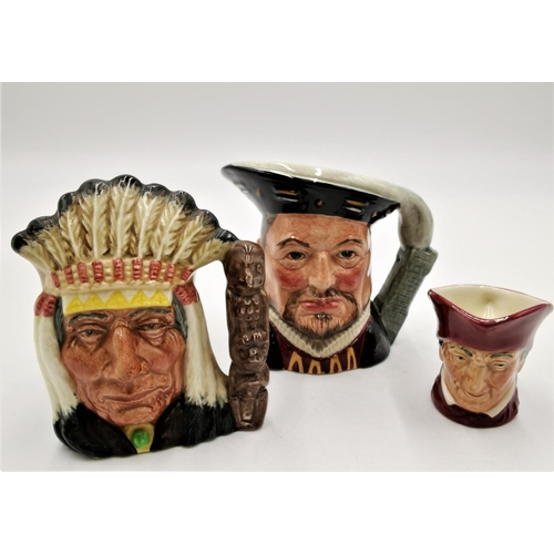 981 - ROYAL DOULTON SMALL CHARACTER JUGS (3)  10cm 