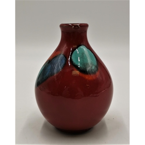 997 - POOLE POTTERY RED GLAZED VASE (Under Glaze Chip)