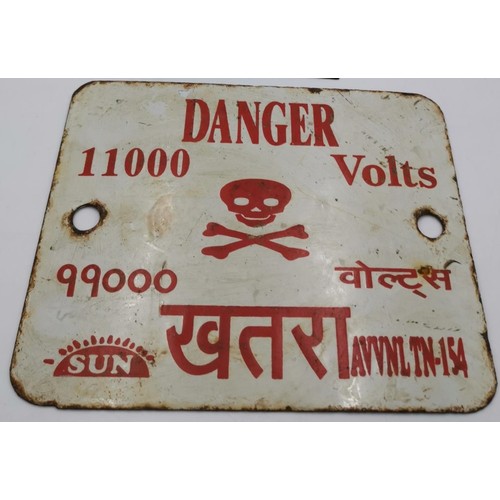 986 - ENAMEL INDIAN ELECTRICITY SIGN