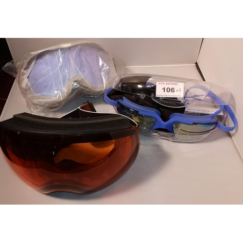 106 - SKI GOGGLES (3 Pairs)