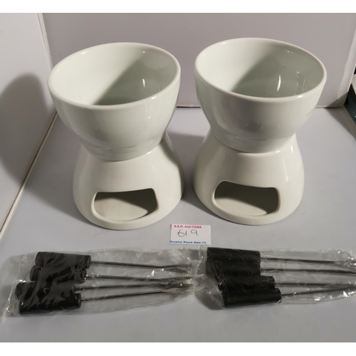 619 - CHOCOLATE FONDUE SET (2)