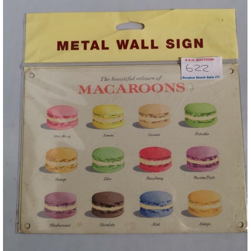 622 - METAL SIGN 'MACAROONS' 15CM BY 20CM