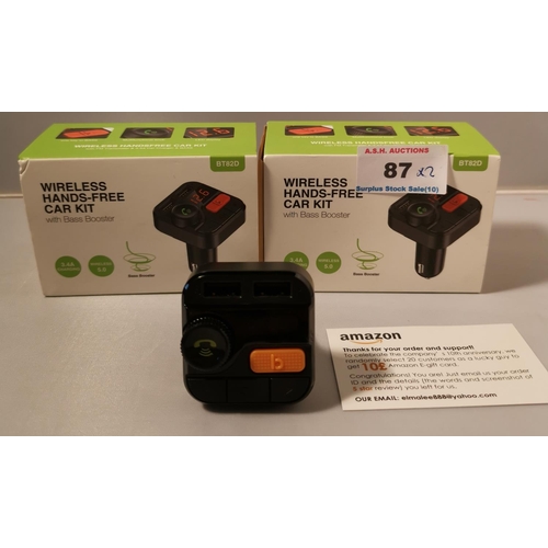 87 - WIRELESS HANDSFREE CAR KITS (2) (Both Boxed)