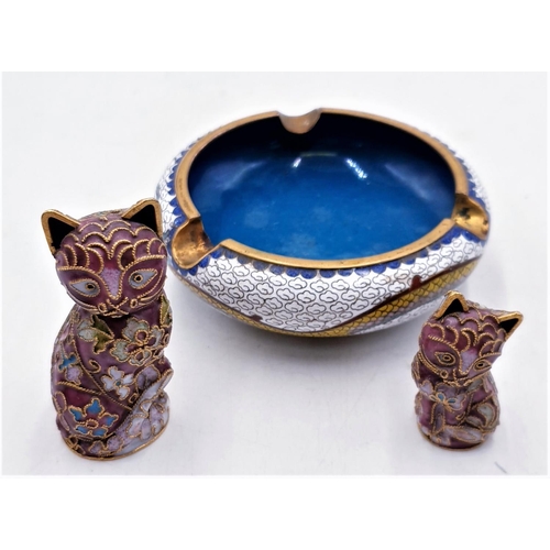 737 - CLOISONNE ITEMS (3)