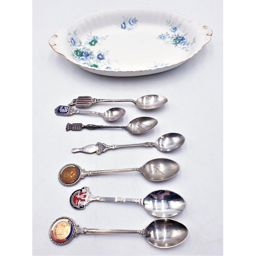 739 - ROYAL ALBERT CHINA TRAY IN THE INSPIRATION DESIGN ,SPOONS (7) SILVER ,Etc