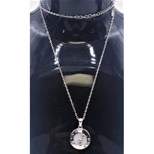 778 - PRESENTED AS A SILVER (925) 44cm TEDDY BEAR NECKLACE By Emma Manor  (Total Weight 4.22 Grams)(Boxed)