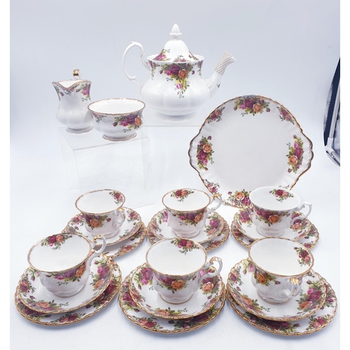 782 - ROYAL ALBERT CHINA 22 Piece TEA SET IN THE OLD COUNTRY ROSES DESIGN (Some Marked 2nds)